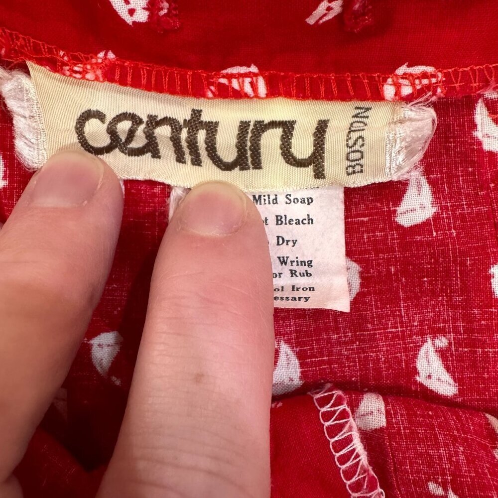 Vintage 70s Century Boston Sailboats Button Front Midi Skirt Size 10 Cottagecore - Picture 3 of 10
